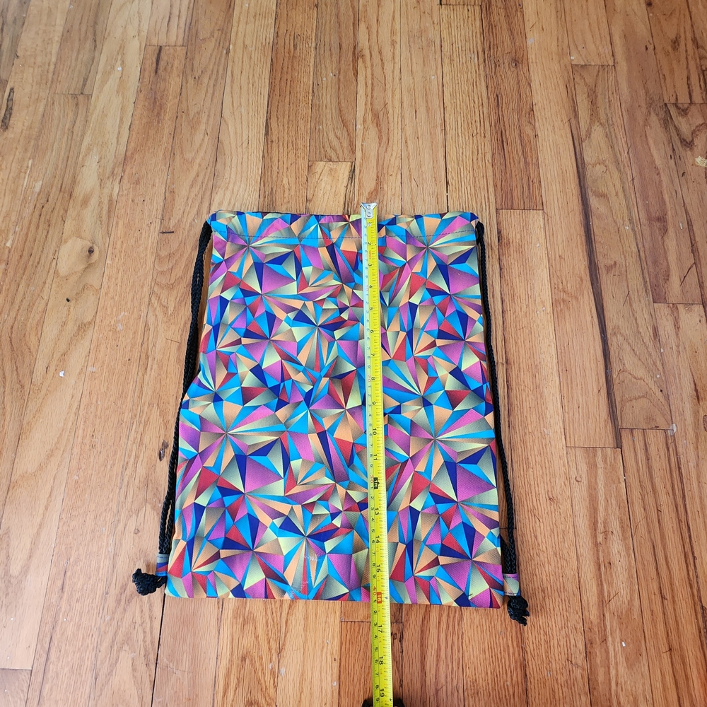 Colorful Geometric Drawstring Backpack - image 7